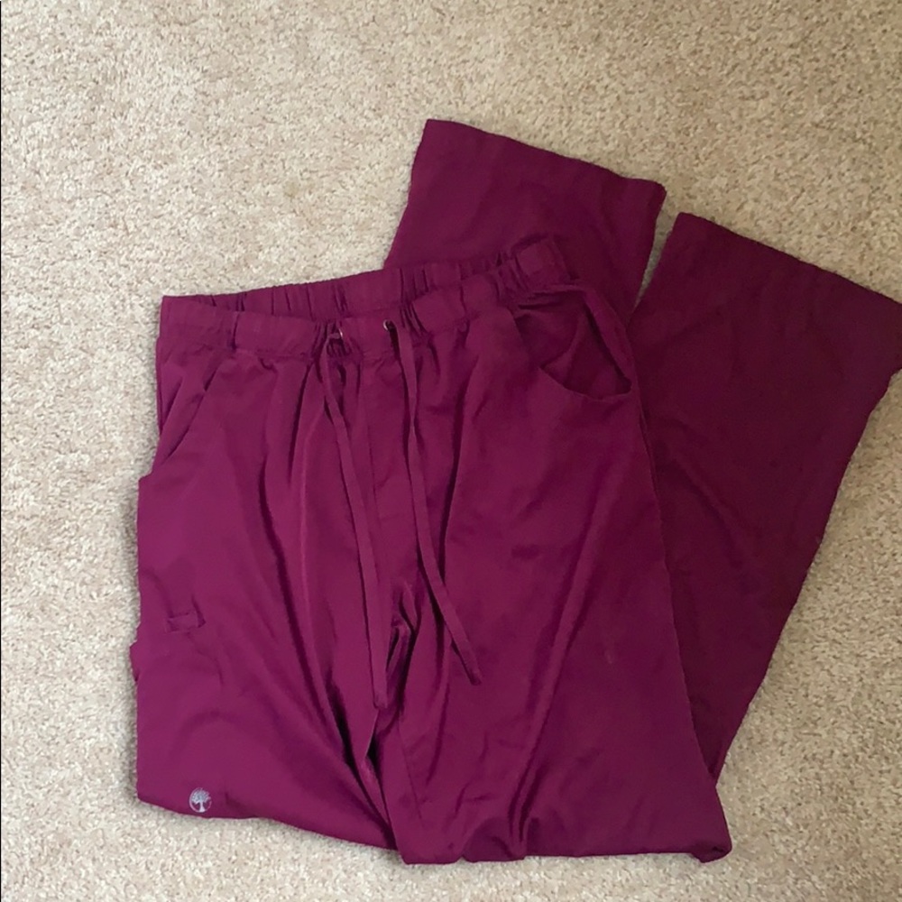 Wine Colored Medium Tall Scrub Pants
